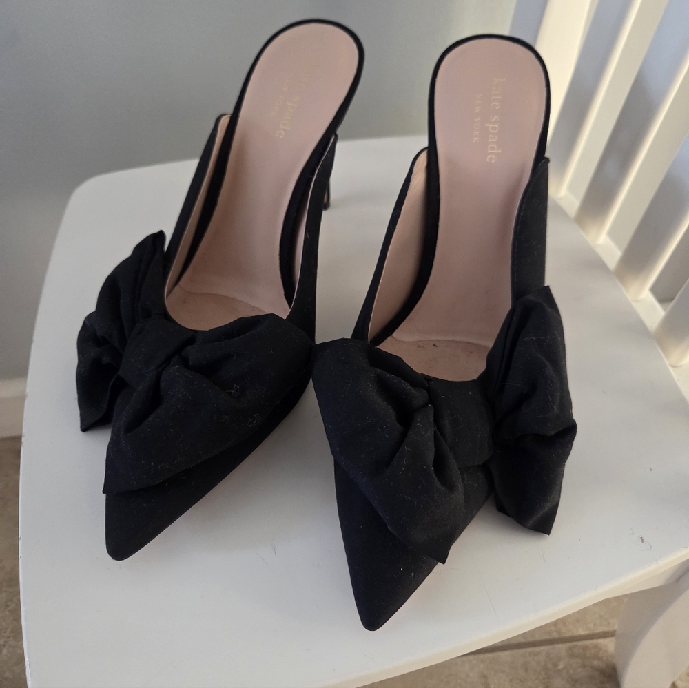 Kate Spade Black Bow Pointed Heels